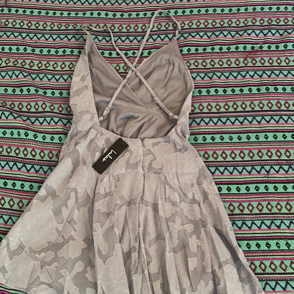 Lulus Dusty Blue Burnout Skater Dress 🤍 BNWT - Picture 6 of 10
